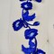 2 Pieces Royal Blue Embroidered Flower Applique Patches with Iron On Backing
